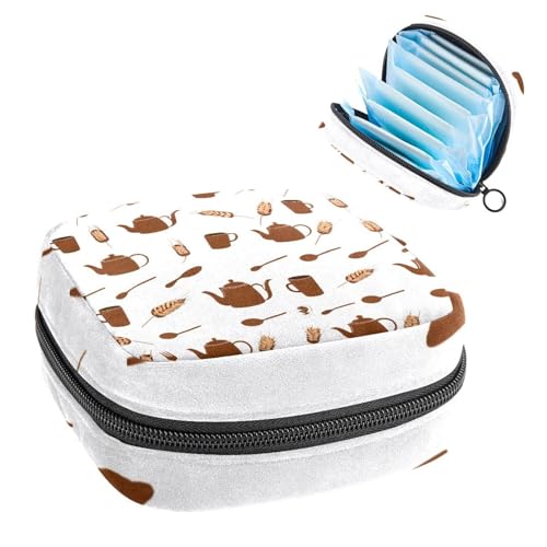 Anna Cowper Perioden-Tasche, Damenbinden-Aufbewahrungstasche, Menstruationspolster, Reißverschluss, tragbar, für Damen, Mädchen, täglicher Gebrauch, Outdoor, Reisen, Kaffee von Anna Cowper