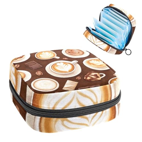 Anna Cowper Perioden-Tasche, Damenbinden-Aufbewahrungstasche, Menstruationspolster, Reißverschluss, tragbar, für Damen, Mädchen, täglicher Gebrauch, Outdoor, Reisen, Kaffee von Anna Cowper
