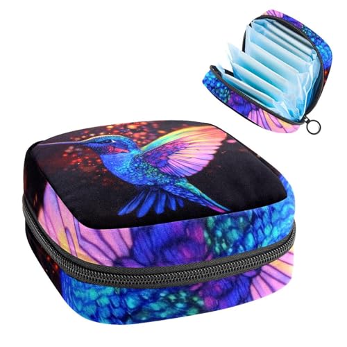 Anna Cowper Perioden-Tasche, Damenbinden-Aufbewahrungstasche, Menstruationspolster, Reißverschluss, tragbar, für Damen, Mädchen, täglicher Gebrauch, Outdoor, Reisen, Kolibri von Anna Cowper