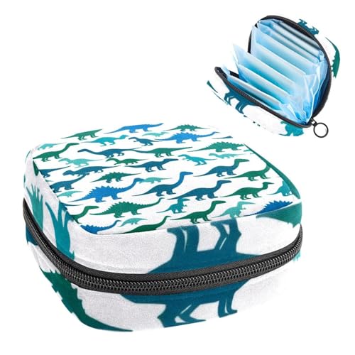 Damenbinden Aufbewahrungstasche, Periodenbeutel für Schule, Teenager, Mädchen, Dinosaurier, tragbare Perioden-Tasche mit Reißverschluss, Damenbinden Tasche Tamponhalter für Geldbörse von Anna Cowper