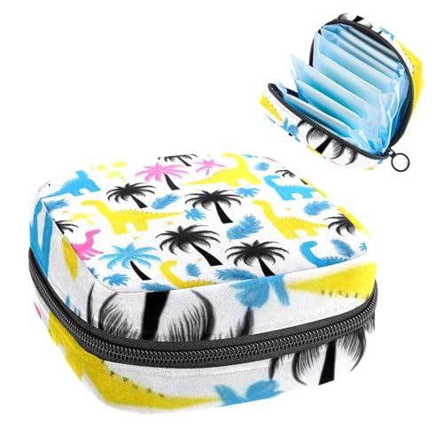 Damenbinden Aufbewahrungstasche, Periodenbeutel für Schule, Teenager, Mädchen, Dinosaurier-Baum, tragbare Perioden-Tasche mit Reißverschluss, Damenbinden-Tasche, Tamponhalter für Geldbörse von Anna Cowper