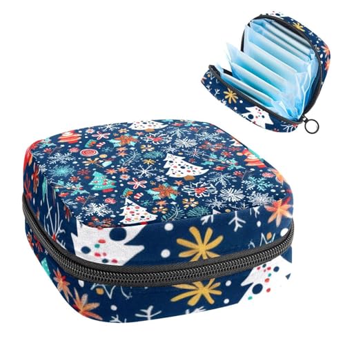 Damenbinden Aufbewahrungstasche, Periodenbeutel für Schule, Teenager, Mädchen, Weihnachten, tragbare Perioden-Tasche mit Reißverschluss, Damenbinden Tasche Tamponhalter für Geldbörse von Anna Cowper
