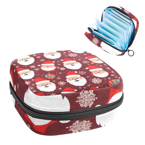Damenbinden Aufbewahrungstasche, Periodenbeutel für Schule, Teenager, Mädchen, Weihnachtsmann, Weihnachten, tragbare Perioden-Tasche mit Reißverschluss, Damenbinden Tasche Tamponhalter für Geldbörse von Anna Cowper