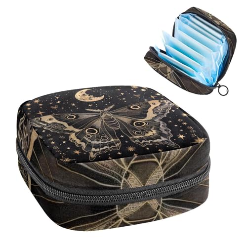 Damenbinden Aufbewahrungstasche Periode Tasche für Schule Teen Mädchen Schmetterling Motte Mond Tragbare Periode Beutel mit Reißverschluss Binden Tasche Tampons Halter für Geldbörse von Anna Cowper