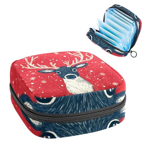 Damenbinden Aufbewahrungstasche Periode Tasche für Schule Teen Mädchen Weihnachten Hirsch Tragbare Periode Tasche mit Reißverschluss Binden Tasche Tampons Halter für Geldbörse von Anna Cowper