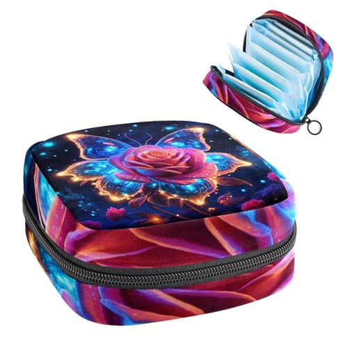 Damenbinden Aufbewahrungstasche Perioden Tasche für Schule Teen Mädchen Neon Rose Tragbare Periode Pouch mit Reißverschluss Binden Tasche Tampons Halter für Geldbörse von Anna Cowper