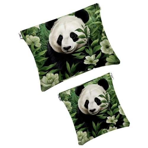 Kleine Make-up-Tasche für Geldbörse, Aquarell-Panda-Tasche, Kosmetiktasche, tragbare Mini-Reise-Make-up-Tasche für Damen, 2 Stück, Mehrfarbig 11, Small and Large, modisch von Anna Cowper