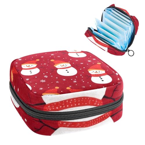 Perioden-Tasche, Damenbinden-Aufbewahrungstasche, Menstruationspolster, Reißverschluss, tragbar, Damenpflege, Tamponbeutel für Damen, Mädchen, den täglichen Gebrauch, Outdoor-Reisen, Weihnachten von Anna Cowper