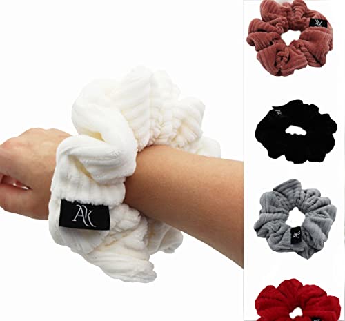 ANNA KARINNA KIDS Handmade Scrunchie Fashion Scrunchy Cotton Scrunchies Haargummis Schwarz Weicher Pferdeschwanzhalter Kleine Scrunchies Mittlere Scrunchies Made in Germany (Medium, Ecru) von Anna Karinna Kids