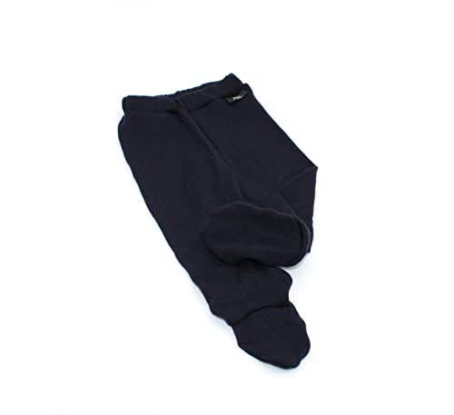 Anna Karinna Kids Baby Hose mit Fuß Strampelhose Schlupfhose Merino Wolle für Winter Jungen & Mädchen Größe 56, Navy Blue von Anna Karinna Kids