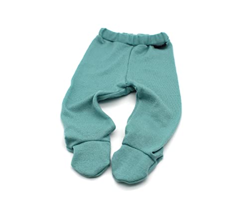 Anna Karinna Kids Baby Hose mit Fuß Strampelhose Schlupfhose Merino Wolle für Winter Jungen & Mädchen Größe 74, Sea Green von Anna Karinna Kids