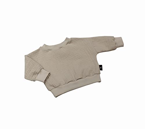 Anna Karinna Kids Musselin Langarmshirt Baby Langarm Pullover Kinder Babykleidung Mädchen und Jungen Bio Baumwolle Größe 68 Beige von Anna Karinna Kids