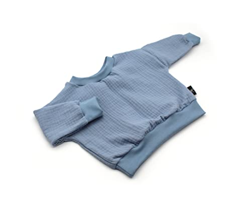 Anna Karinna Kids Musselin Langarmshirt Baby Langarm Pullover Kinder Babykleidung Mädchen und Jungen Bio Baumwolle Größe 74 Baby Blau von Anna Karinna Kids