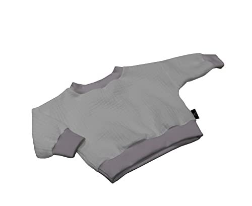 Anna Karinna Kids Musselin Langarmshirt Baby Langarm Pullover Kinder Babykleidung Mädchen und Jungen Bio Baumwolle Größe 80 Grau von Anna Karinna Kids
