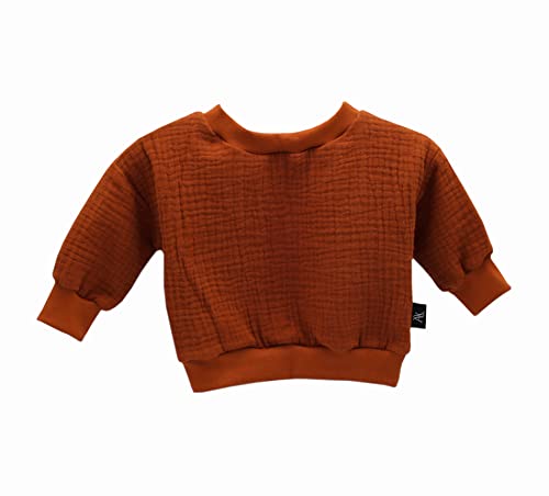 Anna Karinna Kids Musselin Langarmshirt Baby Langarm Pullover Kinder Babykleidung Mädchen und Jungen Bio Baumwolle Größe 86 Cognac von Anna Karinna Kids