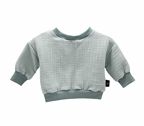 Anna Karinna Kids Musselin Langarmshirt Baby Langarm Pullover Kinder Babykleidung Mädchen und Jungen Bio Baumwolle Größe 92 Meeresgrün von Anna Karinna Kids