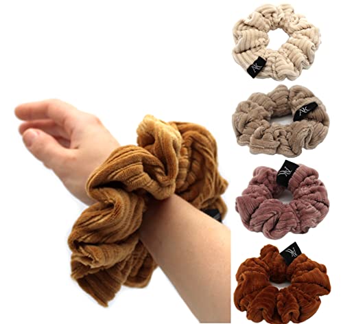 Anna Karinna Kids Rib Velvet Scrunchie, cotton hair rubber, Cotton Scrunchies, Medium haargummi, Kinder haargummi, Small Scrunchies (Medium, Camel) von Anna Karinna Kids