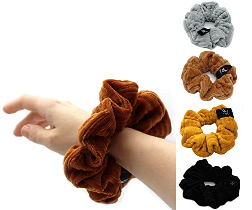 Anna Karinna Kids Rib Velvet Scrunchie, cotton hair rubber, Cotton Scrunchies, Medium haargummi, Kinder haargummi, Small Scrunchies (Medium, Cognac) von Anna Karinna Kids