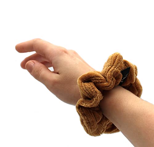 Anna Karinna Kids Rib Velvet Scrunchie, cotton hair rubber, Cotton Scrunchies, Medium haargummi, Kinder haargummi, Small Scrunchies (Small, Camel) von Anna Karinna Kids