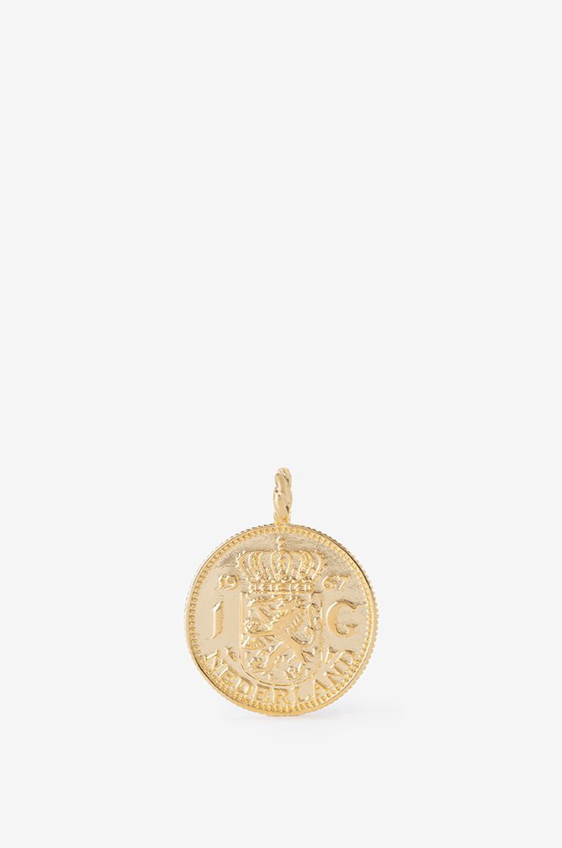 Anna + Nina Münz-Anhänger Gold-plated von Anna Nina