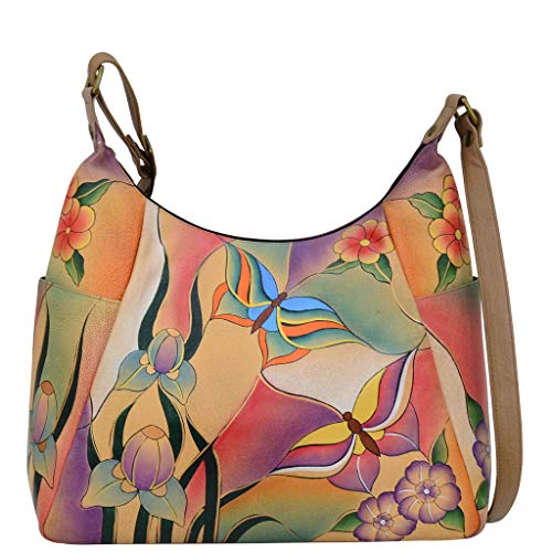 Anna by Anuschka Damen 8060 Umhängetasche, Schmetterlings-Glasmalerei von Anna by Anuschka