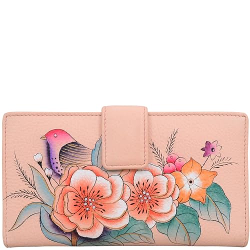 Anna by Anuschka Damen Faltbare Organizer-Brieftasche Echtes Leder, Vintage Garten von Anna by Anuschka