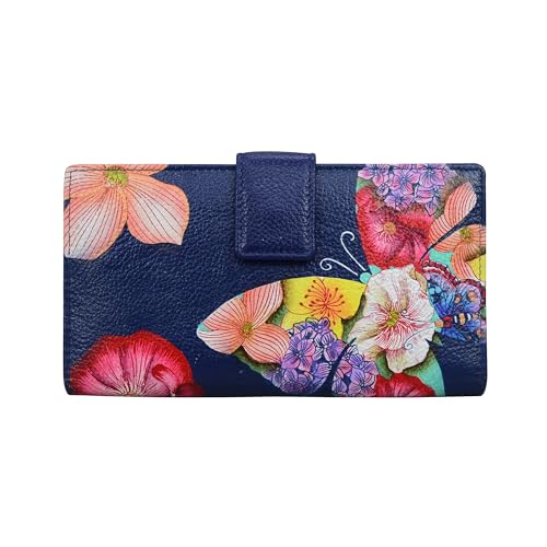 Anna by Anuschka Damen Doppelt Gefaltete Organizer-geldbörse Echtes Leder, Schmetterlings-Mosaik von Anna by Anuschka