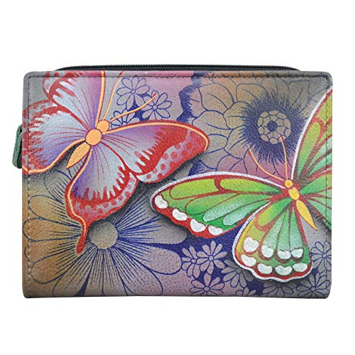 Anna by Anuschka Damen Clutch Wallet Echtes Leder, Schmetterlingsparadies von Anna by Anuschka