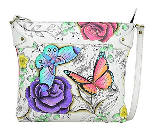 Anna by Anuschka Damen Convertible Tote Bag Echtes Leder, Blumenparadies von Anna by Anuschka