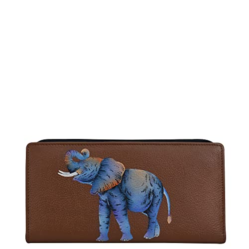 Anna by Anuschka Damen Doppelt gefaltete Brieftasche, Afrikanischer Elefant von Anna by Anuschka