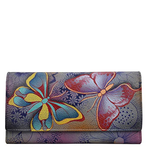 Anna by Anuschka Damen Dreifach Gefaltete Clutch-geldbörse Echtes Leder, Butterfly Paradise von Anna by Anuschka