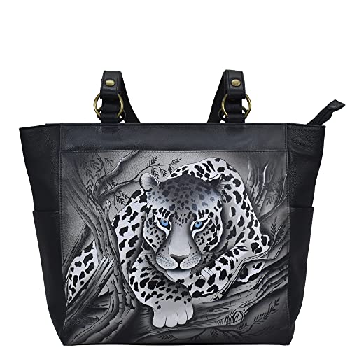 Anna by Anuschka Damen Große Schultertasche, Afrikanischer Leopard von Anna by Anuschka