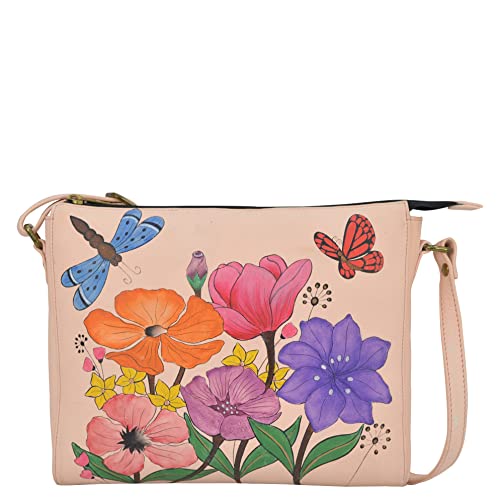 Anna by Anuschka Damen Hand-Painted Women's Leather Slim Medium Crossbody Handbemalte Umhängetasche, echtes Leder, schmal, mittelgroß, Libellengarten, Dragonfly Garden Anna by Anuschka Damen Hand-Painted Women's Leather Slim Medium Crossbody Handbemalte Umhängetasche, echtes Leder, schmal, mittelgroß, Libellengarten, Dragonfly Garden von Anna by Anuschka