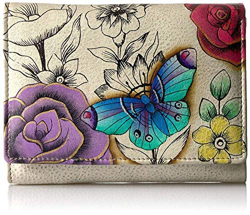 Anna by Anuschka Damen Women's Hand-Painted Leather Ladies Three Fold Wallet-Floral Paradise Geldbörse dreifach gefaltet von Anna by Anuschka