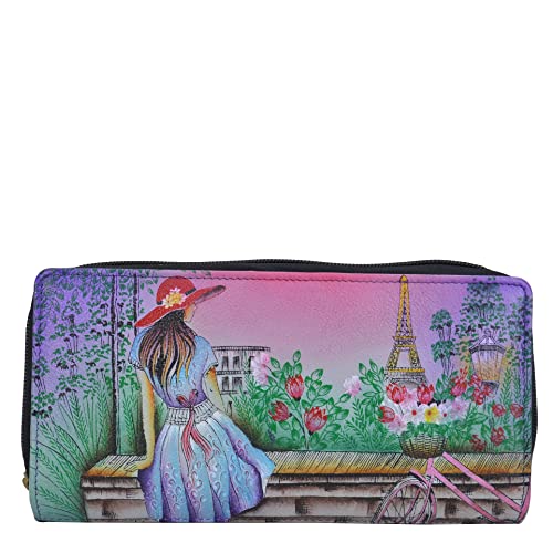 Anna by Anuschka Damen Handbemaltes Leder Organizer Clutch-Paris Sunrise, Paris Sunrise, Einheitsgröße von Anna by Anuschka