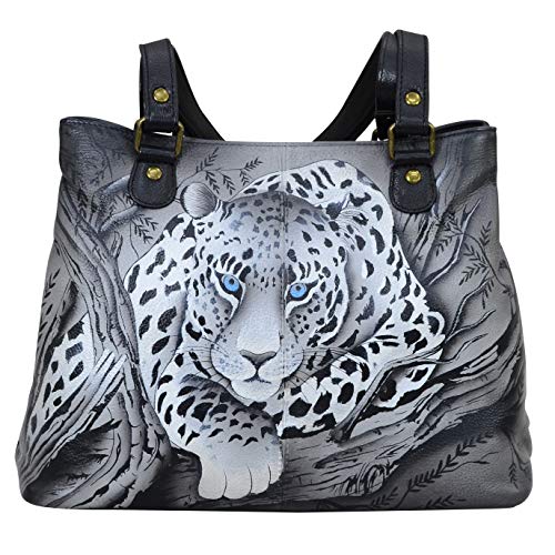 Anna by Anuschka Damen Umhängetasche Echtes Leder, Afrikanischer Leopard von Anna by Anuschka