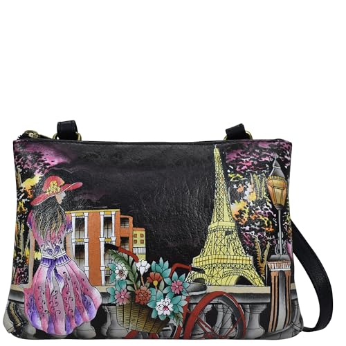 Anna by Anuschka Damen Small Zip Around Crossbody Kleine Umhängetasche mit umlaufendem Reißverschluss, Paris at Night von Anna by Anuschka