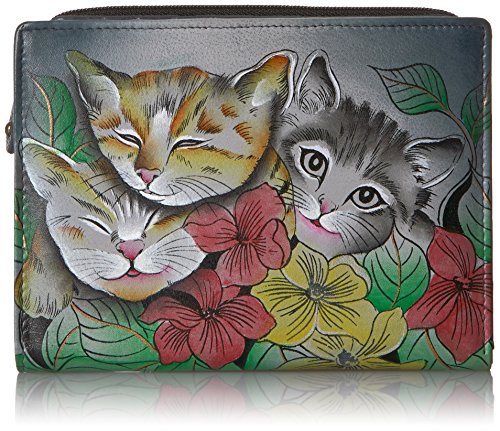 Anna by Anuschka Damen Three Kittenstres Gatitosdrei Clutch, Portemonnaie | echtes Leder, DREI Kätzchen von Anna by Anuschka