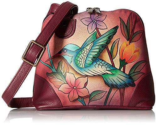 Anna by Anuschka Damen Women Hand Painted Leather Small Multi Compartment Zip-Around Organizer Handgemaltes Original-Kunstwerk, Birds in Paradise von Anna by Anuschka