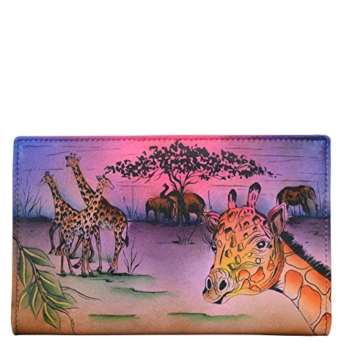 Anna by Anuschka Hand Painted Leather | Triple Compartment Wallet/Clutch | Serengeti Sunset von Anna by Anuschka