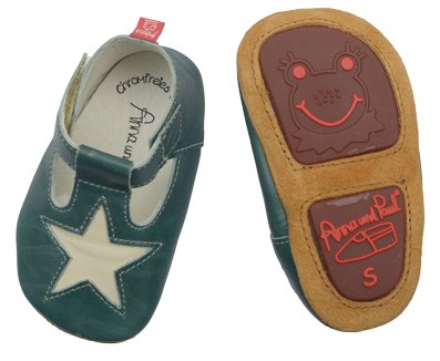 Anna und Paul - Krabbelschuhe aus Leder - Starshine petrol - mit Ledersohle (S - 18-19 - ca. 12 cm - 6-11 Monate) von Anna und Paul