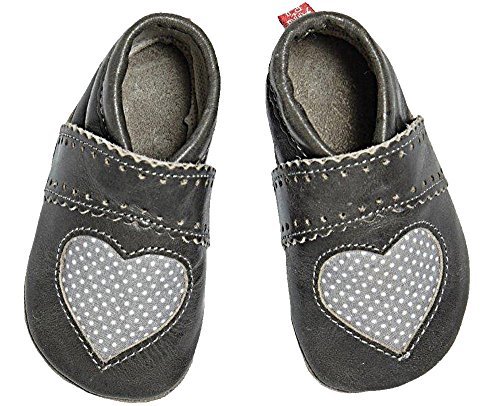 Anna und Paul Krabbelschuhe - mit Ledershohle - Sweetheart Grau - (L - 22 - ca. 14.1 cm - 16-22 Monate) von Anna und Paul