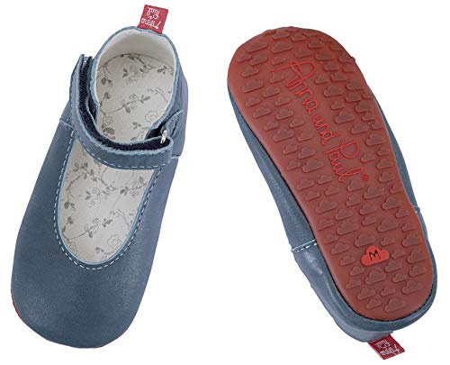 Anna und Paul Krabbelschuhe mit Wölkchen Gummisohle - Ballerina Jeans - (S - 18-19 - ca. 12 cm - 6-11 Monate) von Anna und Paul