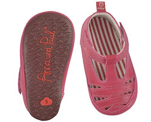 Anna und Paul handgemachte Krabbelschuhe Sommer pink (pink, Numeric_18) von Anna und Paul