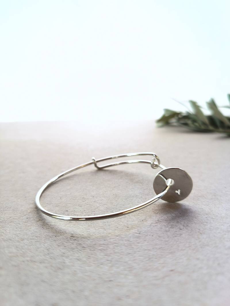 Sb04 „Herz" - Flexibles Silberarmband Mit Einem Liebe Handgefertigten Charm 925Er Sterlingsilber von AnnaAstromArt