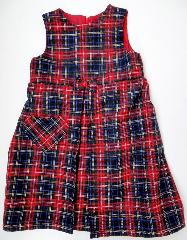 Trägerrock Kariert Handgefertigt Karo Wollstoff Schottenkaro Unterkleid Designerkleid Von Rosenbrief von AnnaKarlin