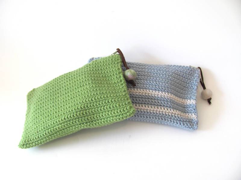 Weihnachten Geschenk Clutch - Grüne Kupplung Baumwolle -streifen-Geschenk-Handmade-Modern Reißverschluss von AnnaLela