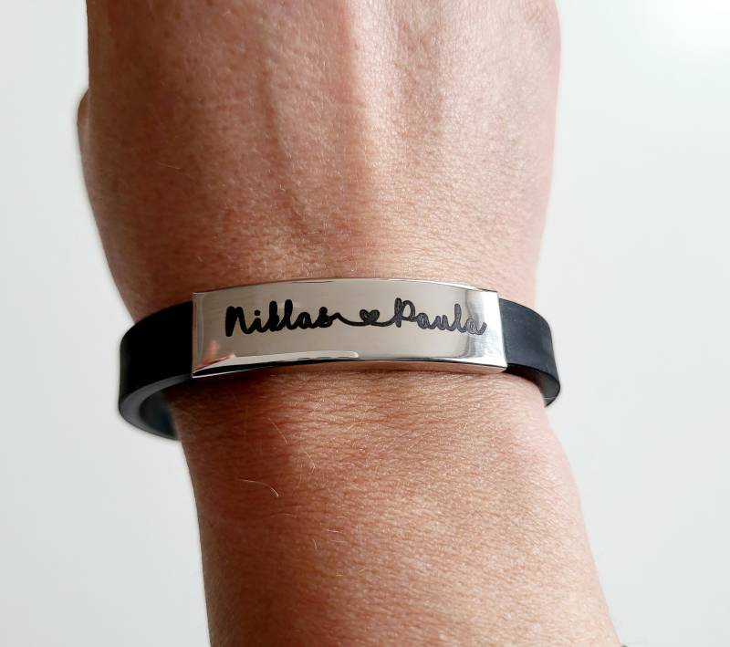 Armband Mit Gravur Und Verschluss/Personalisiertes Name Oder Datum Für Erwachsene Allergiker von AnnaMadeManufactur
