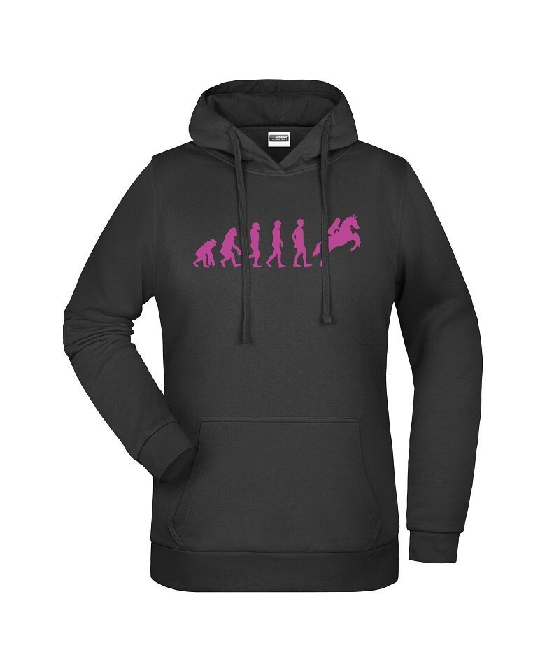 Fun-Shirt Kinder-Hoodie Reiter "Evolution Reiten" Kapuzenpulli Für Den Pferdefreund Mädchen Und Jungen von AnnaMadeManufactur