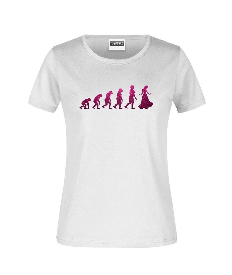 Fun-Shirt Prinzessin Freizeit Shirt "Evolution Prinzessin" Für Damen Oder Herren/Geschenk Und Die Eine Weden Wollen von AnnaMadeManufactur